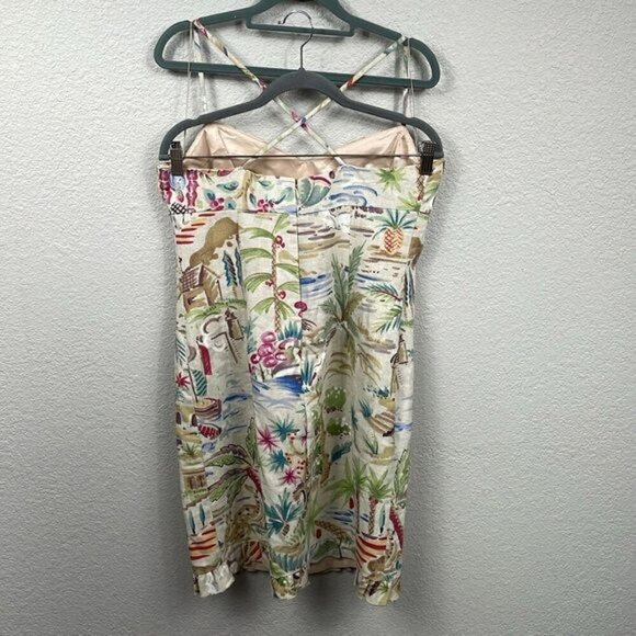 Vintage Maggie London Sweetheart Empire Waist Tropical Jungle Vacation Dress 12 - Picture 4 of 12